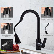 Kitchen Faucets 304 stainless steel Pull Out Kitchen Sink Water Tap Deck Mounted Mixer Stream Sprayer Head Hot Cold Taps