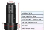 Adjustable 100X 150X 300X 600X zoom C Mount optical lens 0.7X~ 4.5x magnification 10A microscope lens