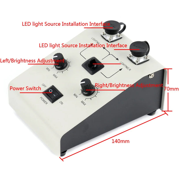 3 in 1 6W 6500K Industry Microscope LED Gooseneck Light Illuminator Lamp Spot Light Lamp Fill Light Lamp With 60 LED Ring