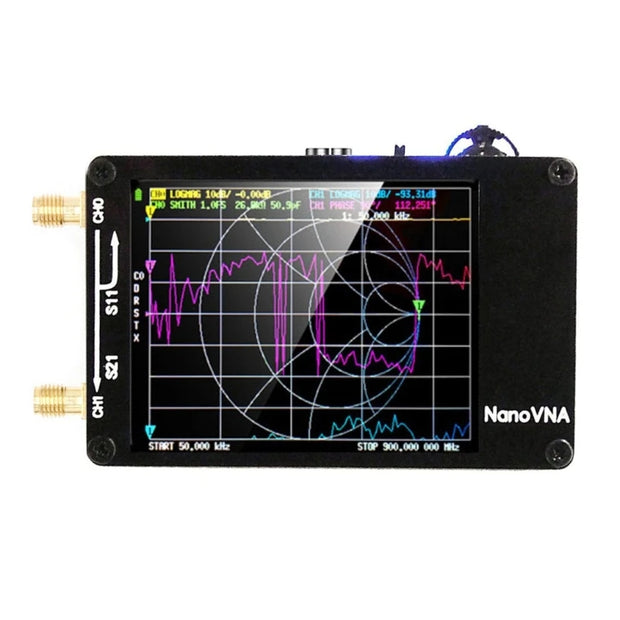 NanoVNA Tester 50KHz-1.5GHz Standing Shortwave MF-HF VHF-UHF Antenna Analyzer with Card Slot Built-in DropShipping