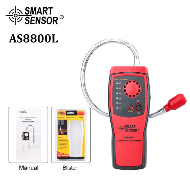 Gas Analyzer Combustible gas detector port flammable natural gas Leak Location Determine meter Tester Sound Light Alarm AS8800L