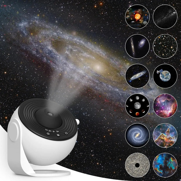 12 in 1 Cosmic Starry Sky Galaxy 4K HD Projector Night Light Decoration 360° Rotate Bedroom Romantic Lamp for Kids Adults Gift