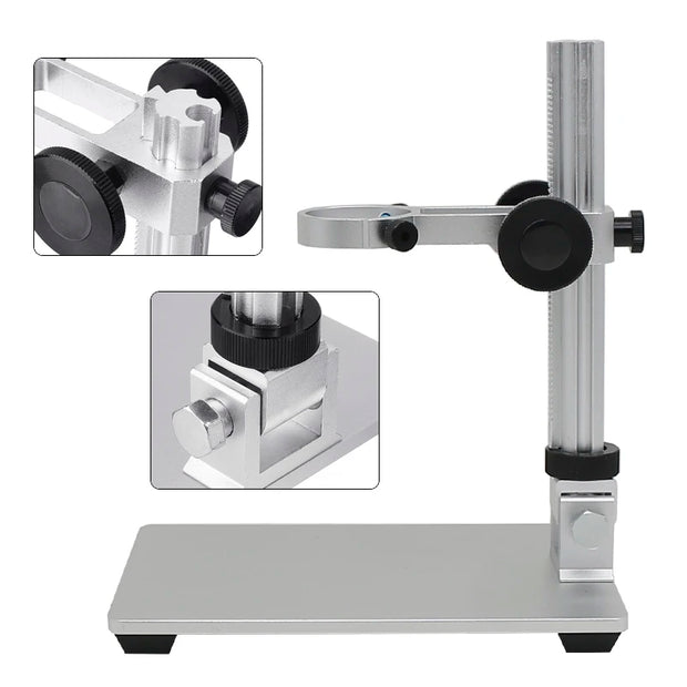 Metal Holder for Microscope Universal Adjustable Stand Bracket with LED Light Aluminium Alloy Raising Lowering Stage