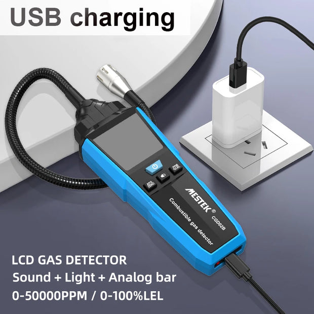 USB Charge Combustible Gas Detector CO Gas Analyzer LPG Meter Flammable Natural Gas Leak Location Determine Meter Tester