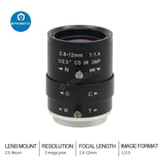 5-50mm HD CCTV LENS Security Camera Lens 3MP Aperture F1.4 1/2.7" Image Format CS C Mount Lens For Industrial Microscope Camera