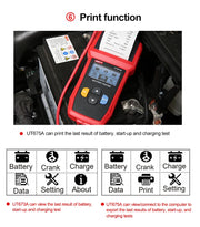 UNI-T Car Battery Tester 12V 24V DC Charger Analyzer UT673A UT675A Capacity Load Tester Cranking System Test 40-2000CCA