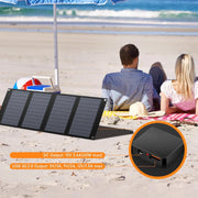 Foldable Solar Panel Charger 60W with 18V DC Output (11 Connectors) for 100W~350W Portable Power Stations , Portable Solar