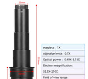 Adjustable 100X 150X 300X 600X zoom C Mount optical lens 0.7X~ 4.5x magnification 10A microscope lens