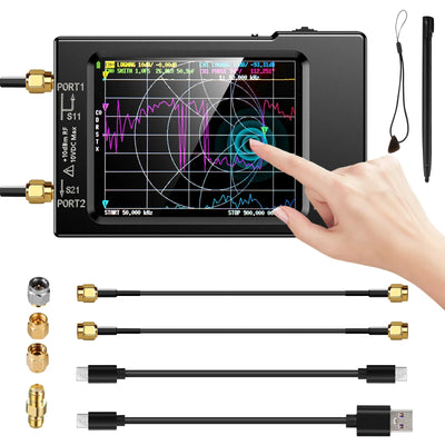 NanoVNA-H Vector Network Antenna Analyzer 10KHz-1.5GHz MF HF VHF UHF W/ Shell SD Card Slot Supprt 32G Digital Nano VNA-H Tester